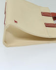 BBERRY Blue Label Hand Bag Canvas Beige Auth bs12954