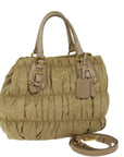 PRD Hand Bag Nylon 2way Beige Auth bs13154