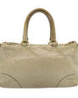 PRD Hand Bag Leather Gray Auth bs13155