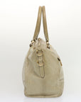 PRD Hand Bag Leather Gray Auth bs13155