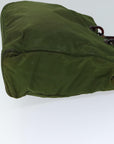 PRD Hand Bag Nylon Khaki Auth bs13320