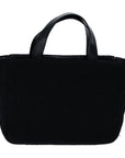 PRD Hand Bag Wool Black Auth bs13809