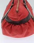 BBERRY Blue Label Hand Bag Nylon Orange Auth bs14346