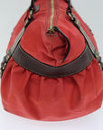 BBERRY Blue Label Hand Bag Nylon Orange Auth bs14346