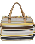 BBERRY Blue Label Hand Bag Canvas Beige Auth bs14368