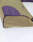 PRD Hand Bag Canvas Purple Beige Auth bs14396