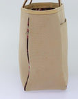 BBERRY Blue Label Hand Bag Canvas Beige Auth bs14831