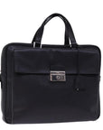 PRD Hand Bag Safiano leather Black Auth bs14974