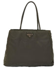 PRD Hand Bag Nylon Khaki Auth bs15044