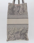 CHRISTIAN D1OR Book Tote Bag Canvas Gray M1286ZTDT_M932 Auth bs6141