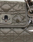 CHRISTIAN D1OR Canage Hand Bag Nylon Gray Auth bs6669