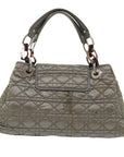 CHRISTIAN D1OR Canage Hand Bag Nylon Gray Auth bs6669