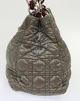 CHRISTIAN D1OR Canage Hand Bag Nylon Gray Auth bs6669