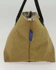 BBERRY Blue Label Tote Bag Nylon Beige Auth bs6823
