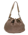 CHRISTIAN D1OR Canage Shoulder Bag Leather Brown Auth bs7073