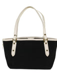 BBERRY Blue Label Tote Bag Canvas Leather Black Auth bs7373