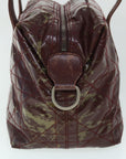 CHRISTIAN D1OR Canage Shoulder Bag Patent leather Wine Red Auth bs8029