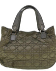 CHRISTIAN D1OR Canage Hand Bag Nylon Gray Auth bs9378