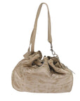 CHRISTIAN D1OR Canage Shoulder Bag Nylon Beige Auth bs9710
