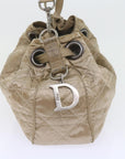 CHRISTIAN D1OR Canage Shoulder Bag Nylon Beige Auth bs9710