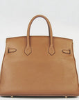 HMS Birkin 35cm Togo Leather Handbags Light Coffee Golden