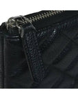 A69251 Black Caviar Beauty CC Silver Logo Large Clutch CH