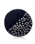 CHRISTIAN D1OR Black Wool Grommets Eyelets French Beret Hat