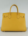 HMS Birkin 30cm Togo Leather Handbags Yellow Golden