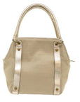 BBERRY Blue Label Shoulder Bag Canvas Leather Beige Auth cl649