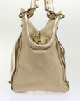 BBERRY Blue Label Shoulder Bag Canvas Leather Beige Auth cl649