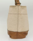 BBERRY Blue Label Shoulder Bag Canvas Beige Auth cl702