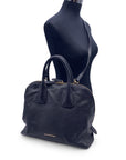 BBERRY Black Leather Greenwood Dome Bag Satchel With Strap