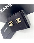 25C Women s Basic CC Logo Season Earrings Gold ABE953 CH