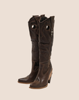CHRISTIAN D1OR BROWN LEATHER WESTERN COWBOY BOOTS