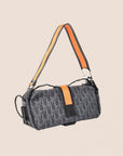 CHRISTIAN D1OR 2005 DENIM OBLIQUE FLIGHT BAG