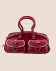 CHRISTIAN D1OR 2005 RED LEATHER DETECTIVE BAG
