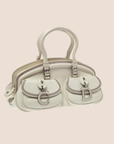CHRISTIAN D1OR 2005 WHITE LEATHER DETECTIVE BAG