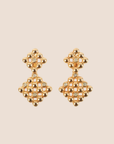 CHRISTIAN D1OR 1980s DIAMOND SHAPE RHINESTONE SWING EARRINGS