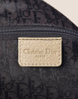 CHRISTIAN D1OR BEIGE LEATHER LOGO SPELL OUT CHARM BOSTON BAG