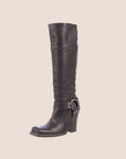 CHRISTIAN D1OR 2000 BLACK LEATHER HARNESS BOOTS