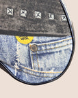 CHRISTIAN D1OR 2001 "MISS D1ORELLA" DENIM CANVAS MINI SADDLE BAG