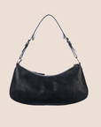 CHRISTIAN D1OR BLACK LEATHER CROISSANT SHOULDER BAG