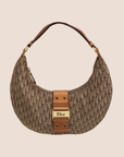 CHRISTIAN D1OR BEIGE & BROWN STREET CHIC HALF MOON BAG