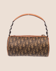 CHRISTIAN D1OR BROWN ROMANTIQUE TROTTER BARREL BAG