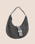 CHRISTIAN D1OR BLACK D1ORISSIMO METALLIC HALF MOON BAG