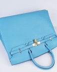 HMS Birkin 35cm Togo Leather Handbags 6099 Light Blue Golden
