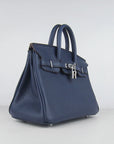 HMS Birkin 25cm Handbag 6068 dark blue silver