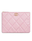 19 Medium Lambskin Clutch Bag Pink CH
