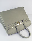 HMS Birkin 30cm Togo Leather Handbags Dark Grey Golden