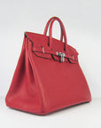 HMS Birkin 35CM Togo Leather Handbags 6099 red silver